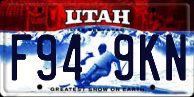 UT license plate F949KN