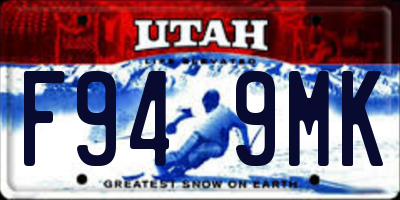 UT license plate F949MK