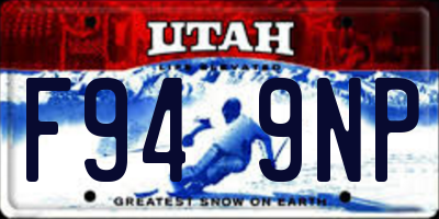 UT license plate F949NP