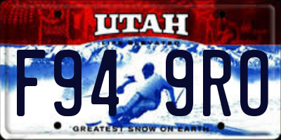 UT license plate F949RO