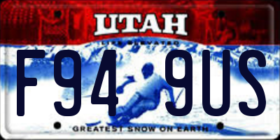 UT license plate F949US