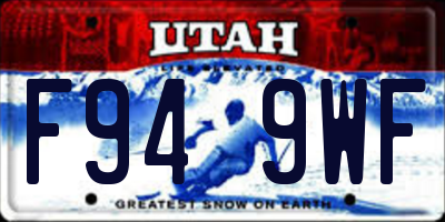 UT license plate F949WF