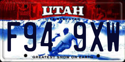 UT license plate F949XW
