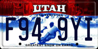 UT license plate F949YI