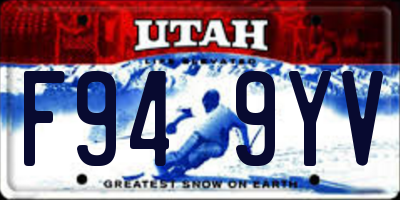 UT license plate F949YV