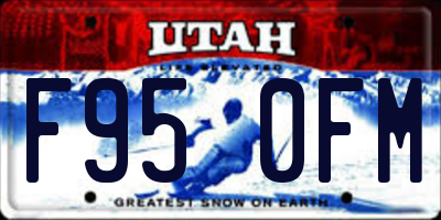UT license plate F950FM