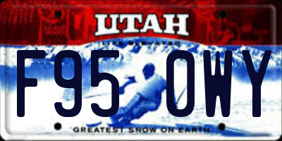 UT license plate F950WY