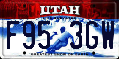 UT license plate F953GW