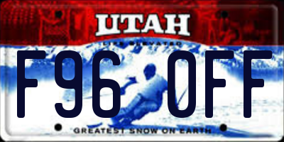 UT license plate F960FF