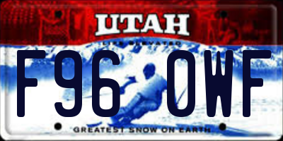 UT license plate F960WF
