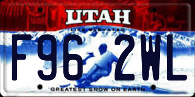 UT license plate F962WL