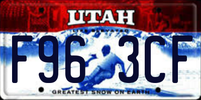 UT license plate F963CF