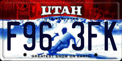 UT license plate F963FK