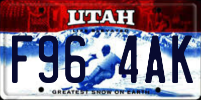 UT license plate F964AK
