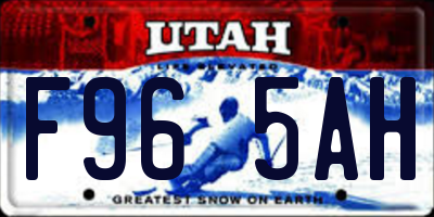 UT license plate F965AH