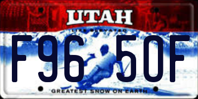 UT license plate F965OF