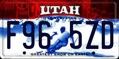 UT license plate F965ZD
