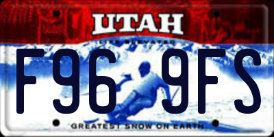 UT license plate F969FS