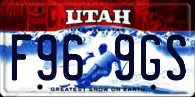 UT license plate F969GS