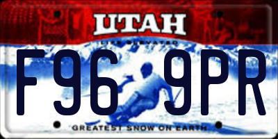 UT license plate F969PR