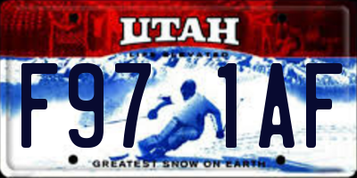 UT license plate F971AF