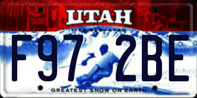 UT license plate F972BE