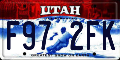 UT license plate F972FK