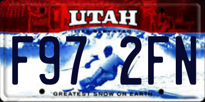 UT license plate F972FN