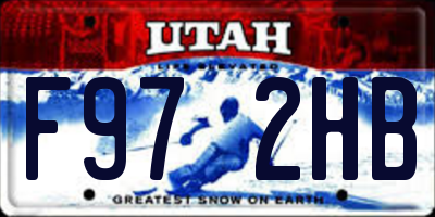 UT license plate F972HB