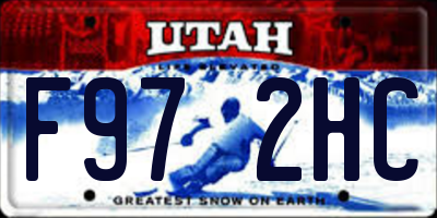 UT license plate F972HC