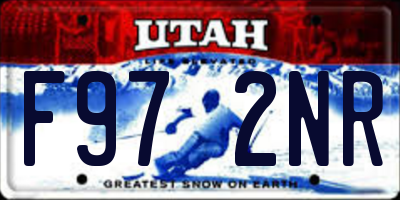 UT license plate F972NR