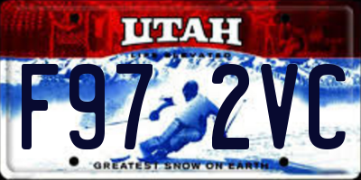 UT license plate F972VC