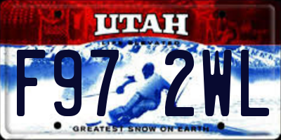 UT license plate F972WL