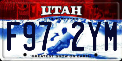 UT license plate F972YM