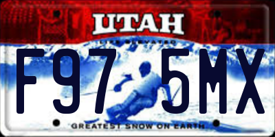 UT license plate F975MX