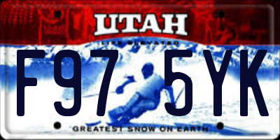 UT license plate F975YK