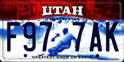 UT license plate F977AK