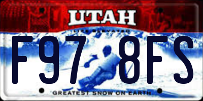 UT license plate F978FS