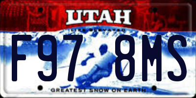 UT license plate F978MS