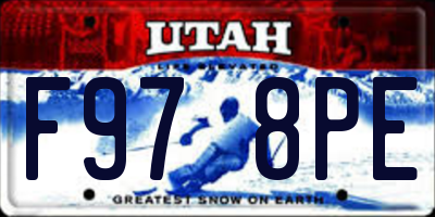 UT license plate F978PE
