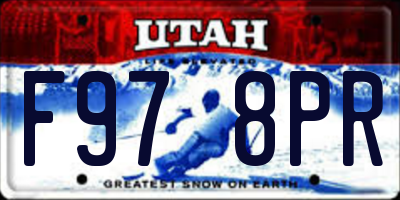 UT license plate F978PR