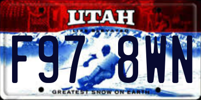 UT license plate F978WN