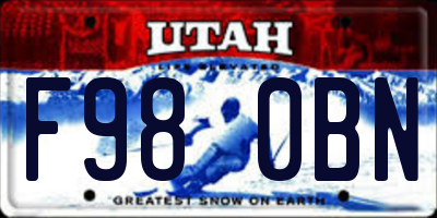 UT license plate F980BN