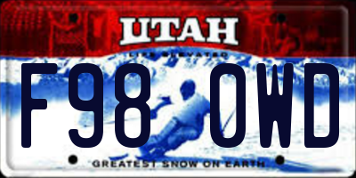 UT license plate F980WD