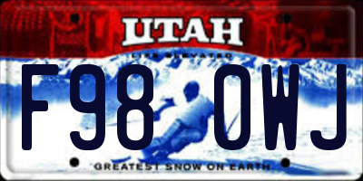 UT license plate F980WJ
