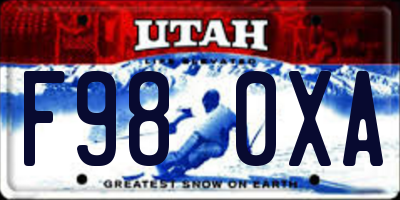 UT license plate F980XA