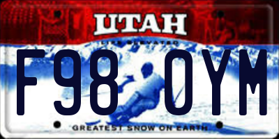 UT license plate F980YM