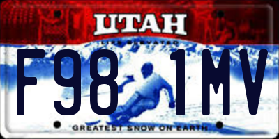 UT license plate F981MV