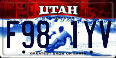 UT license plate F981YV