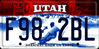 UT license plate F982BL